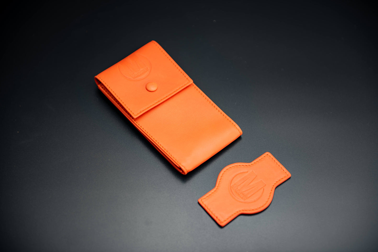 POUCHETTE PORTA OROLOGIO IN PELLE - ARANCIO