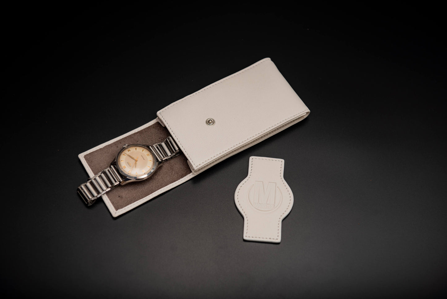 POUCHETTE PORTA OROLOGIO IN PELLE - BIANCO