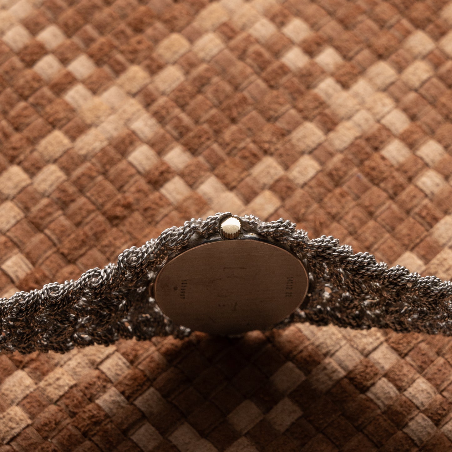JAEGER-LECOULTRE VINTAGE WHITE GOLD MESH BRACELET 1970S
