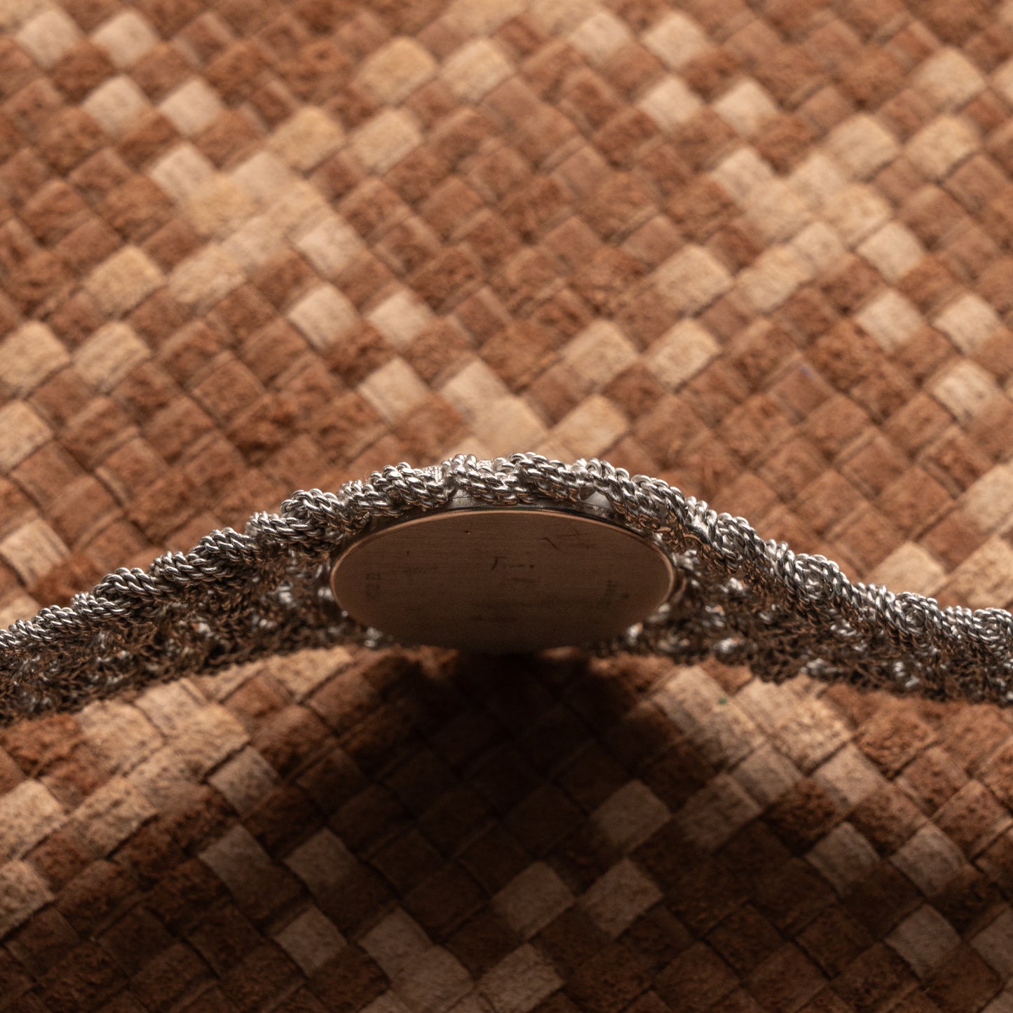 JAEGER-LECOULTRE VINTAGE WHITE GOLD MESH BRACELET 1970S