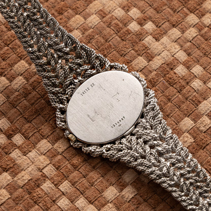 JAEGER-LECOULTRE VINTAGE WHITE GOLD MESH BRACELET 1970S