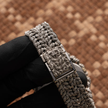 JAEGER-LECOULTRE VINTAGE WHITE GOLD MESH BRACELET 1970S