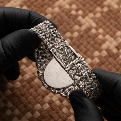 JAEGER-LECOULTRE VINTAGE WHITE GOLD MESH BRACELET 1970S