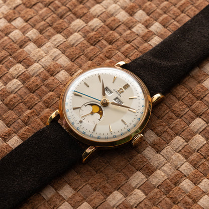 OMEGA COSMIC TRIPLE DATE MOONPHASE REF. 2473 1950S