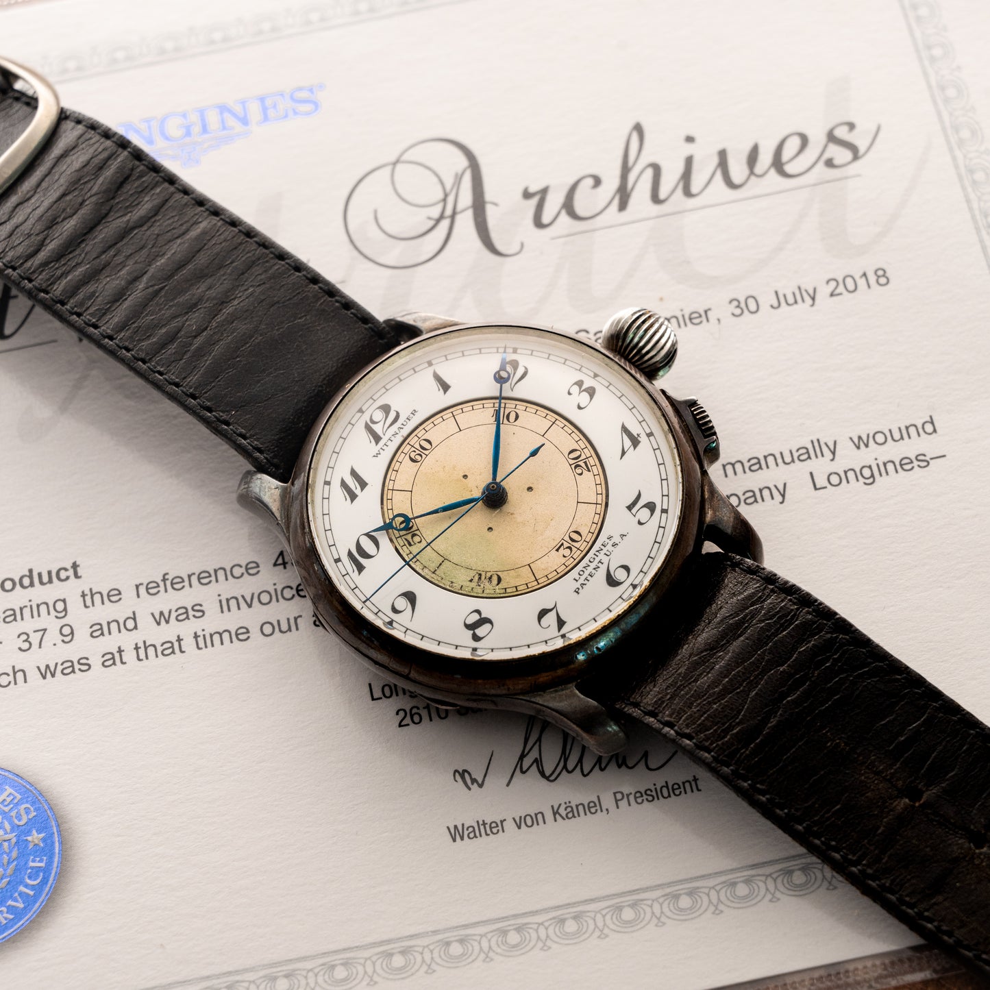 LONGINES WITTNAUER WEEMS SECOND SETTING WATCH REF. 4356 1940S