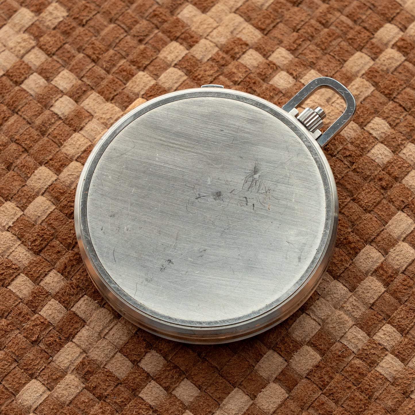 EBERHARD & CO. CHRONOGRAPH POCKET WATCH STAINLESS STEEL 1930's