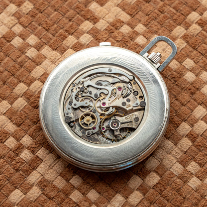 EBERHARD & CO. CHRONOGRAPH POCKET WATCH STAINLESS STEEL 1930's
