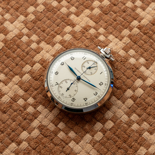 TECHNICUM CANTONAL BIENNE CHRONOGRAPH POCKET WATCH 1940s