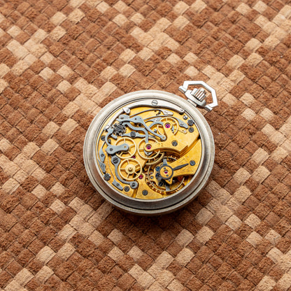 TECHNICUM CANTONAL BIENNE CHRONOGRAPH POCKET WATCH 1940s