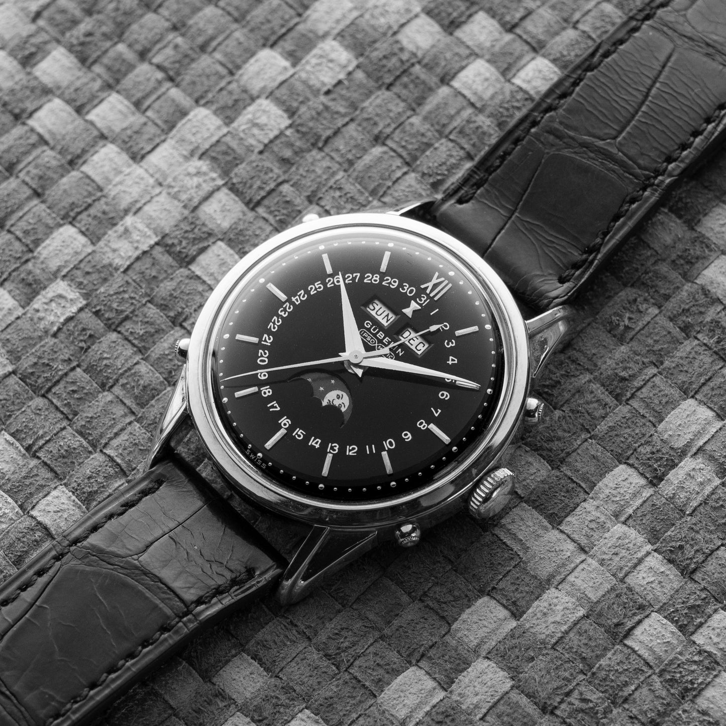 GÜBELIN IPSOMATIC TRIPLO CALENDARIO FASI LUNA QUADRANTE NERO 